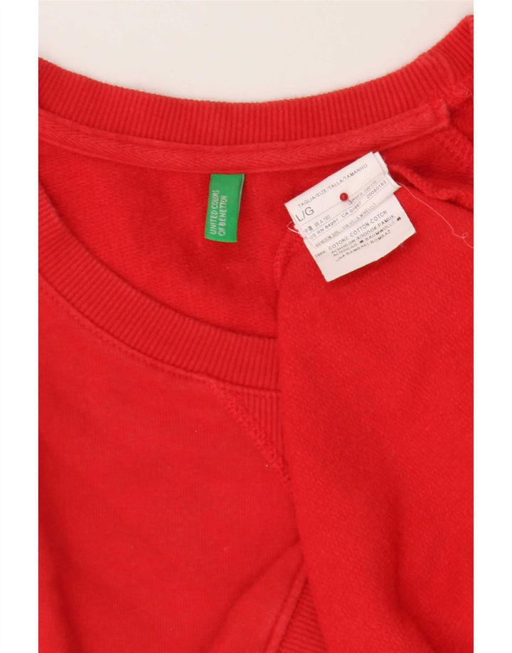 Мужской свитшот Benetton, большой красный хлопковый джемпер