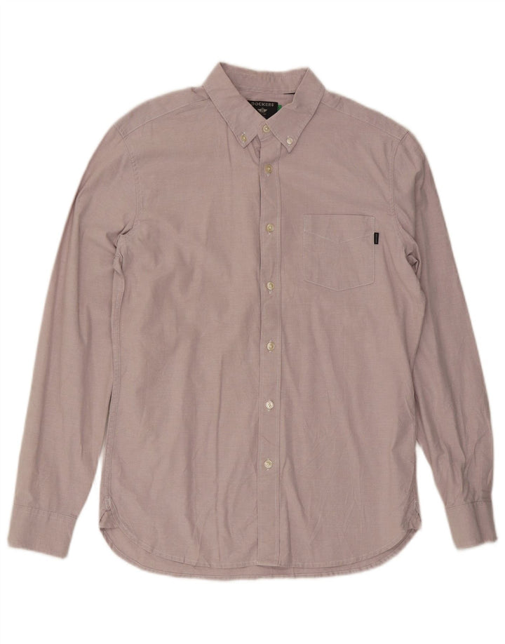Мужская тонкая рубашка Dockers из хлопка среднего розового цвета