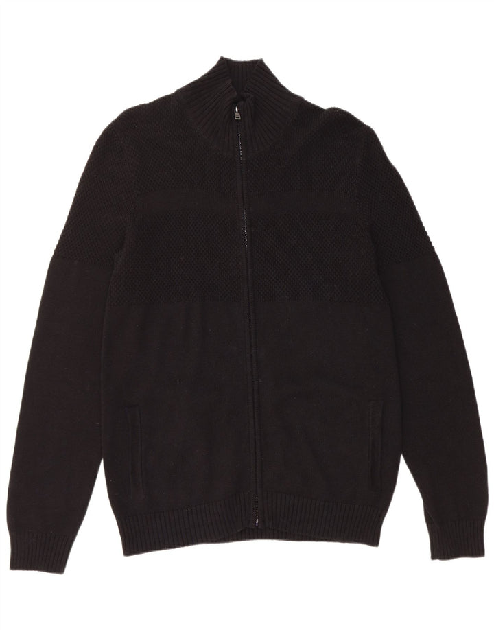 Мужской кардиган GUESS, большой черный хлопковый свитер