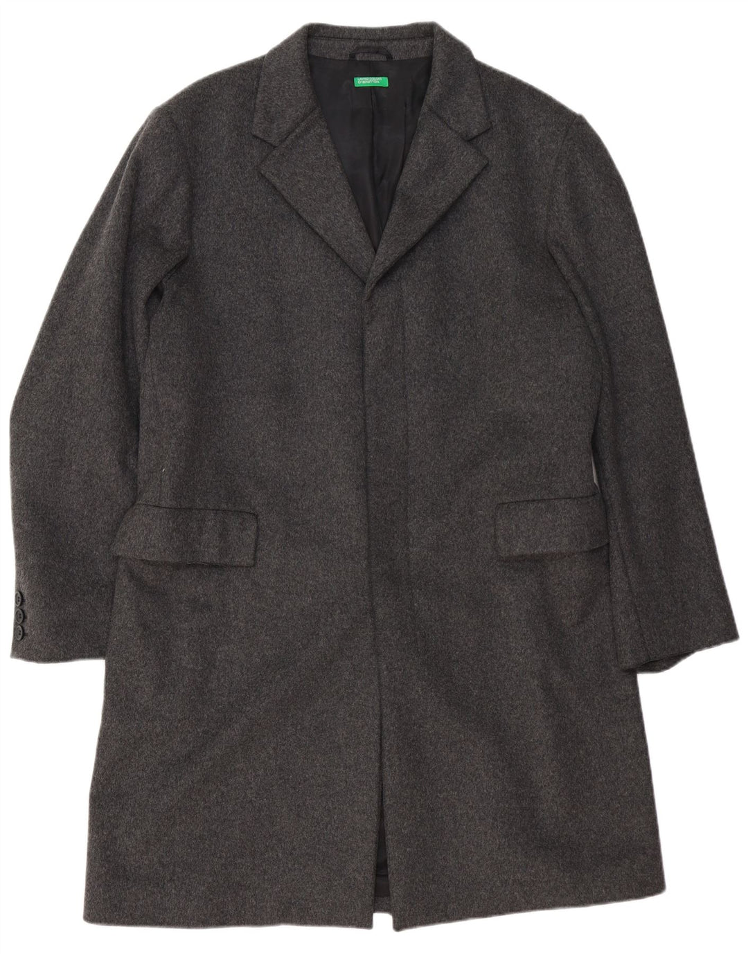 BENETTON Мужское пальто IT 52 XL Серое Шерстяное