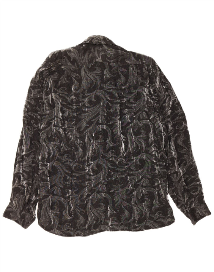 LUCIANA Женская блузка-рубашка с рюшами спереди IT 42 Средний Серый Пейсли