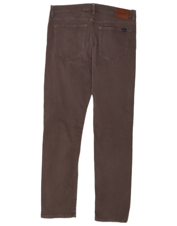 Мужские повседневные брюки Slim Fit Gant W34 L32, коричневые, хлопковые