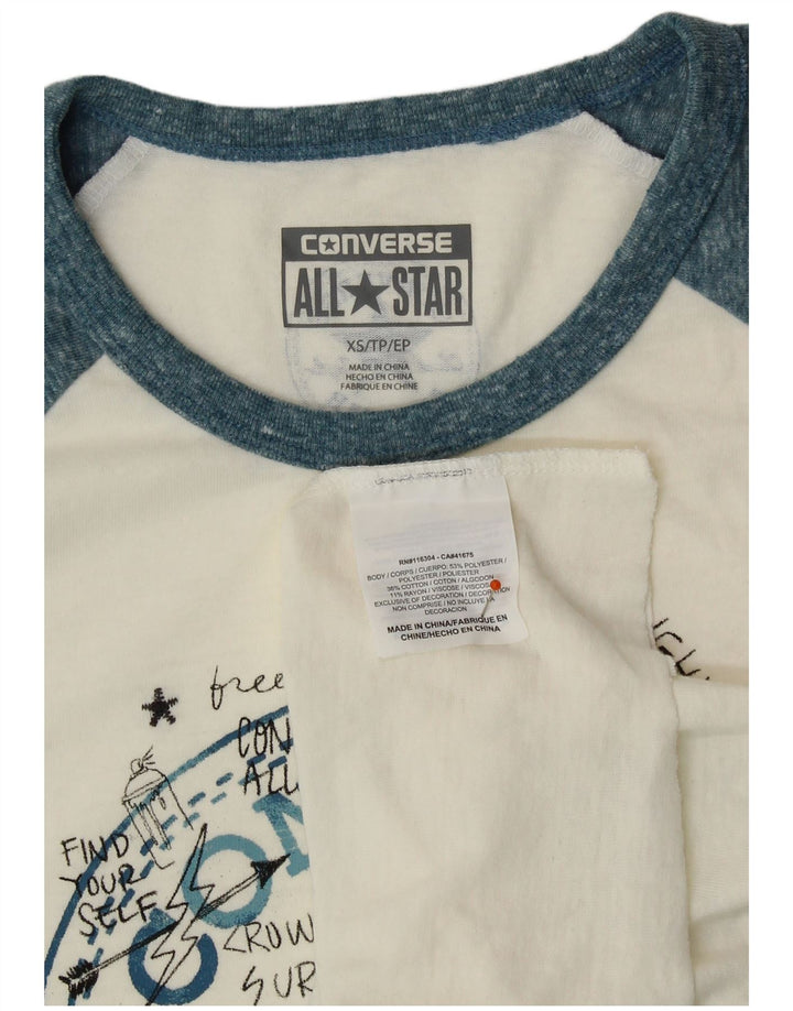 Женские кроссовки CONVERSE Chuck Taylor с рисунком, рукав 3/4, Великобритания 6 XS, белые