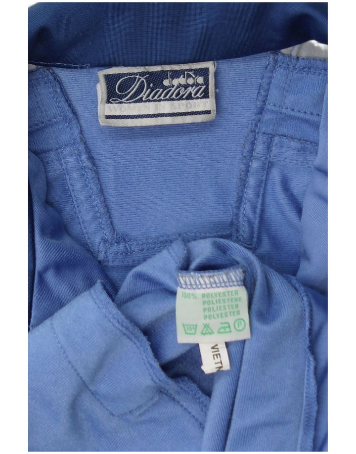 DIADORA Womens Graphic Tracksuit Top Jacket UK 18 XL Blue Polyester