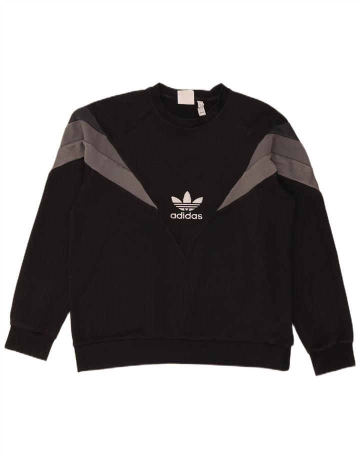 Мужской свитшот Adidas с графическим рисунком, большой черный полиэстер с цветными блоками