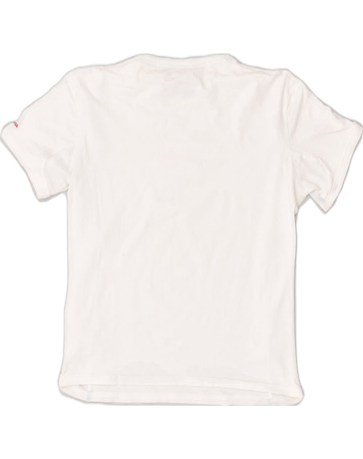 DIADORA Womens Graphic T-Shirt Top US 4 Small White Cotton | Vintage Diadora | Thrift | Second-Hand Diadora | Used Clothing | Messina Hembry 