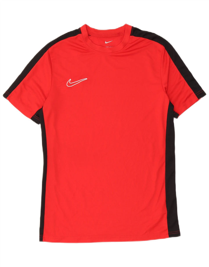 Мужская футболка Nike Dri Fit Slim Top среднего красного цвета из полиэстера с цветными блоками
