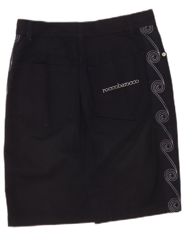 Юбка-карандаш женская Roccobarocco IT 44 Medium W28 Темно-синяя с геометрическим рисунком
