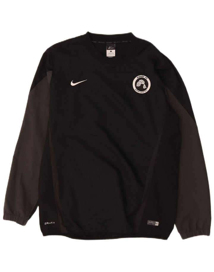 Мужской топ Nike Dri Fit с графическим рисунком и длинным рукавом, большой черный полиэстер с цветными блоками