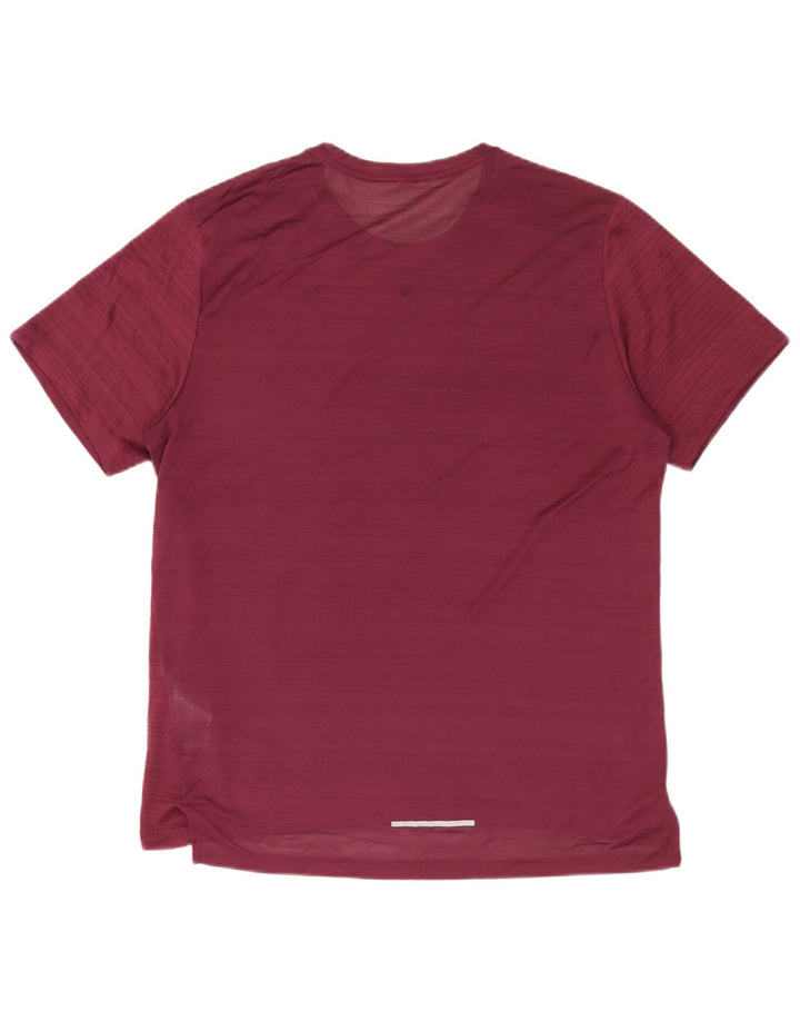Мужская футболка Nike Dri Fit из полиэстера в большую бордовую полоску