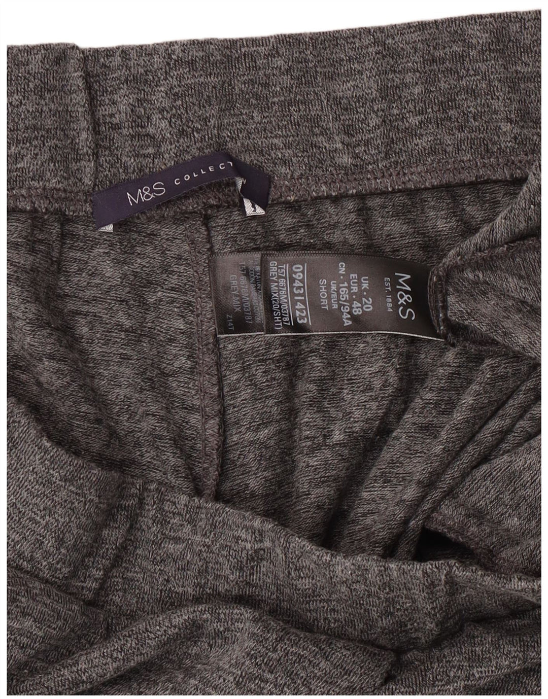 Женские спортивные брюки Marks & Spencer UK 20 2XL, серый полиэстер с крапинками