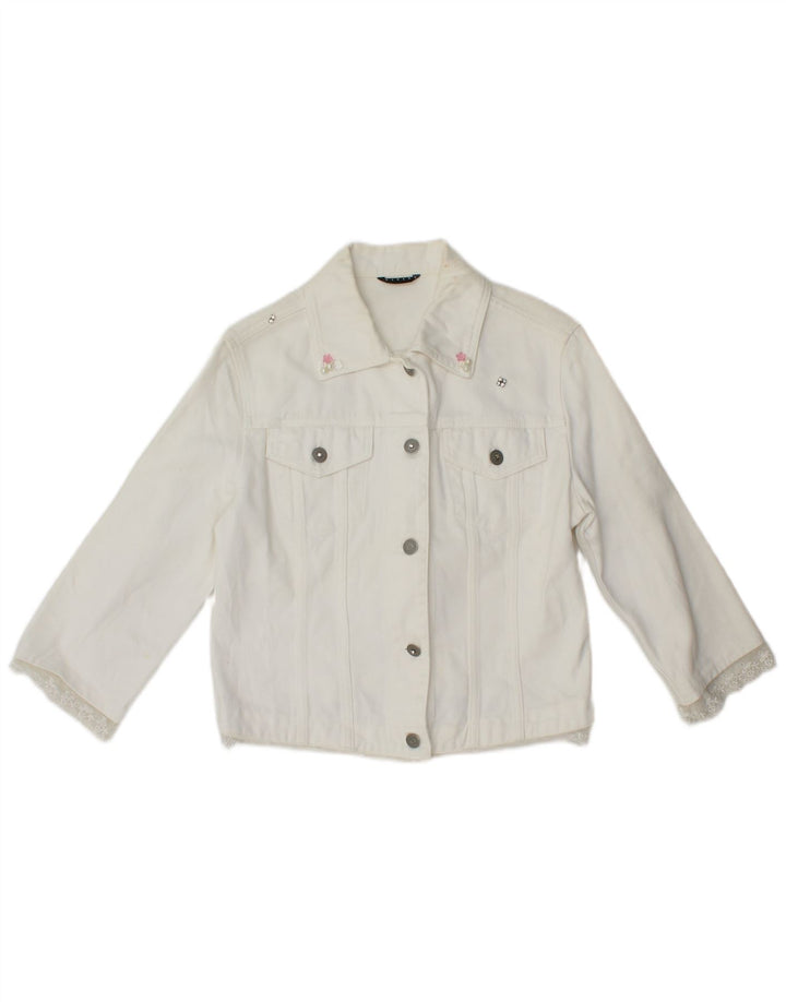 Женская джинсовая куртка с рукавом 3/4 Sisley UK 4 XS, белая