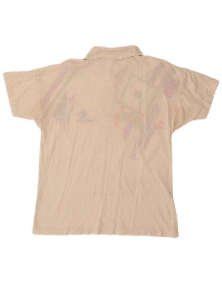 Мужская рубашка-поло SERGIO TACCHINI EU 50, средний цвет, белый хлопок с геометрическим рисунком