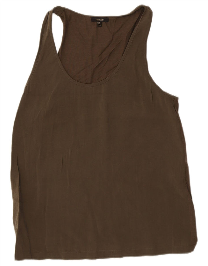 Женский жилет Massimo Dutti Top UK 10, маленький, цвет хаки, хлопок