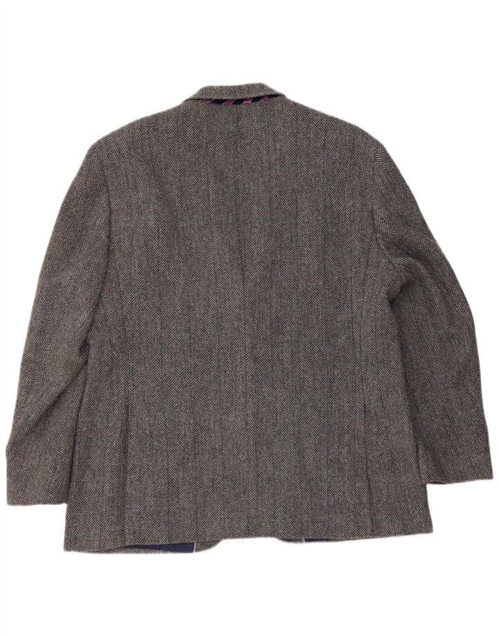 Мужской пиджак на двух пуговицах Marks & Spencer, Великобритания, 46 XL, серый, шерстяной с узором «елочка»