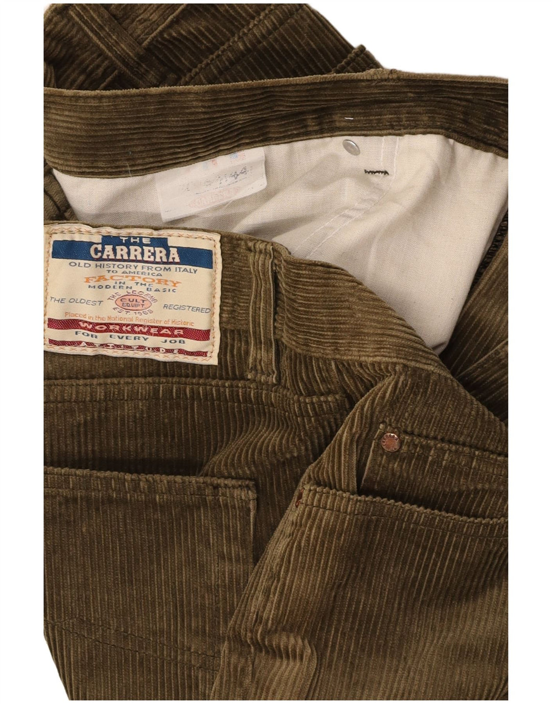 CARRERA Мужские прямые вельветовые брюки W44 L30 зеленые