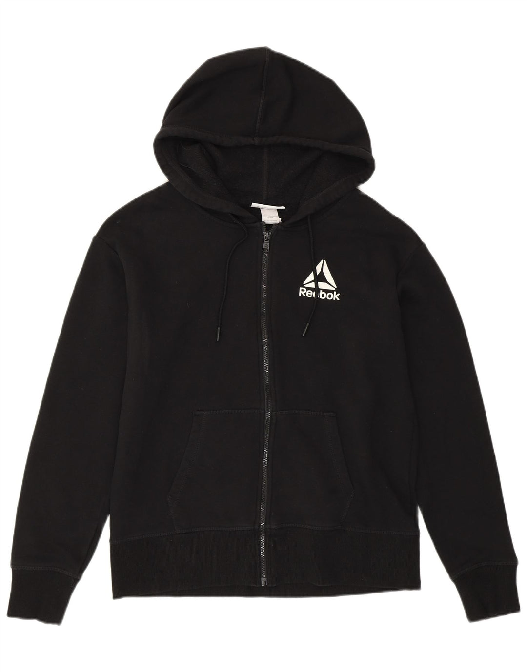 Женский свитер с капюшоном на молнии REEBOK UK 14, средний черный, хлопок