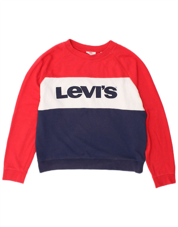 Женский джемпер-толстовка Levi's UK 16, большой разноцветный цветной блок
