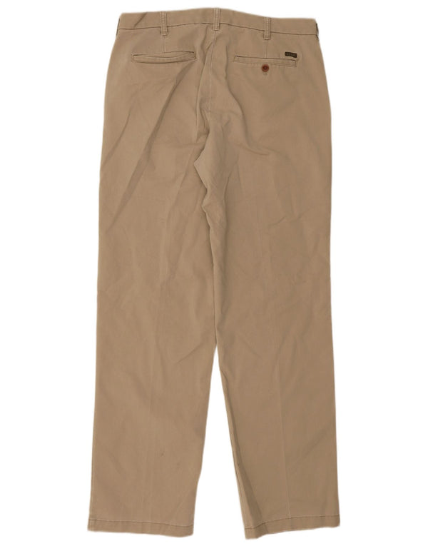 Izod Мужские классические прямые брюки чинос классического кроя W34 L34 бежевого цвета, хлопок