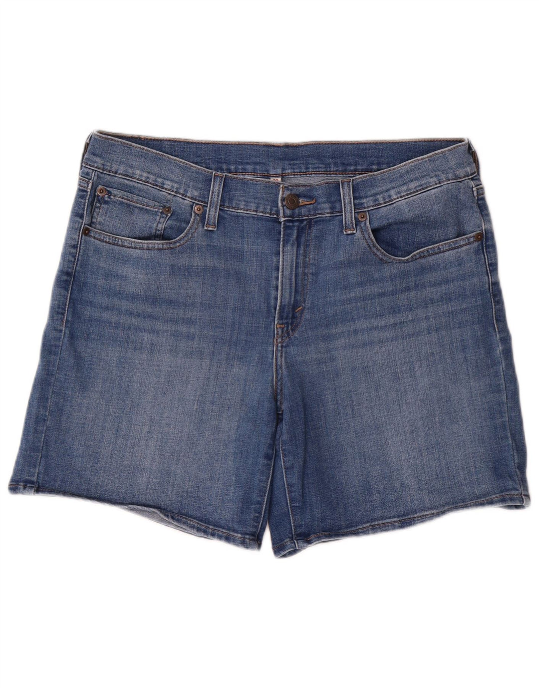 Женские джинсовые шорты Levi's W30, хлопковые, среднего синего цвета