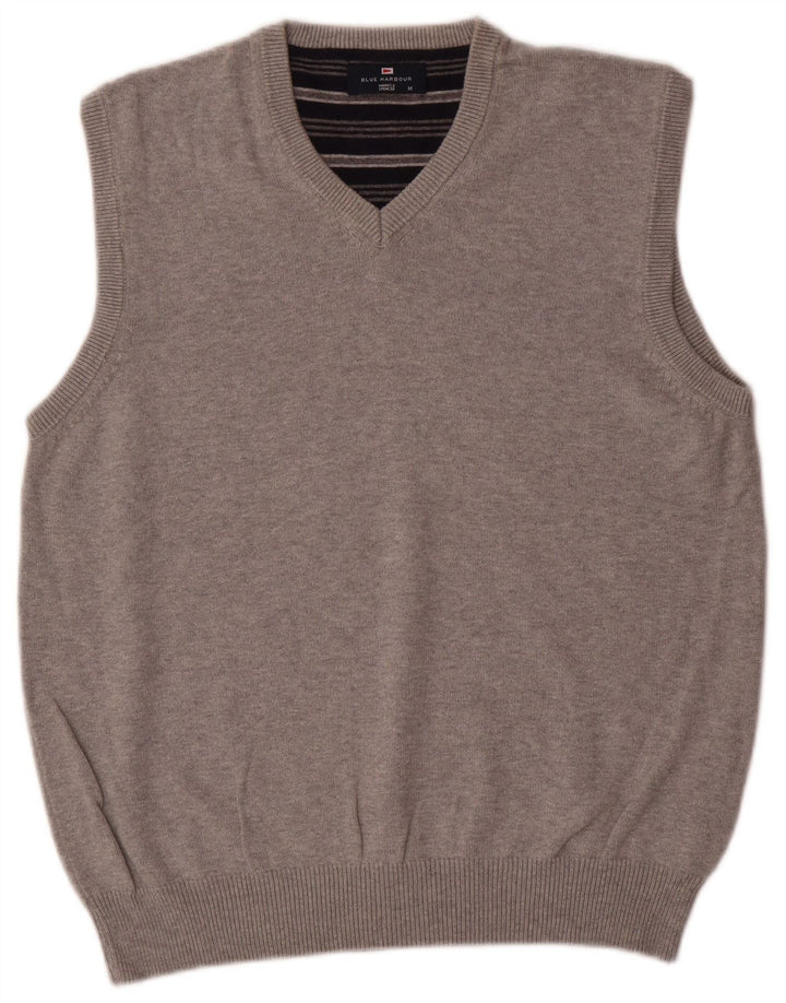 Мужская майка Marks & Spencer Blue Harbour Vest, хлопковая, среднего серого цвета