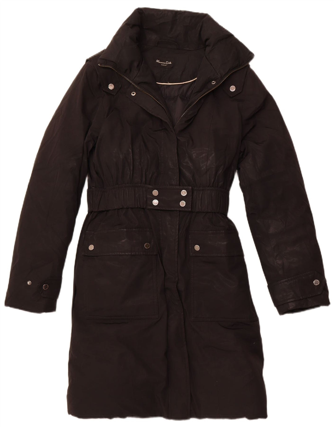 MASSIMO DUTTI Женское стеганое пальто UK 18 XL, черное, полиэстер, зимнее