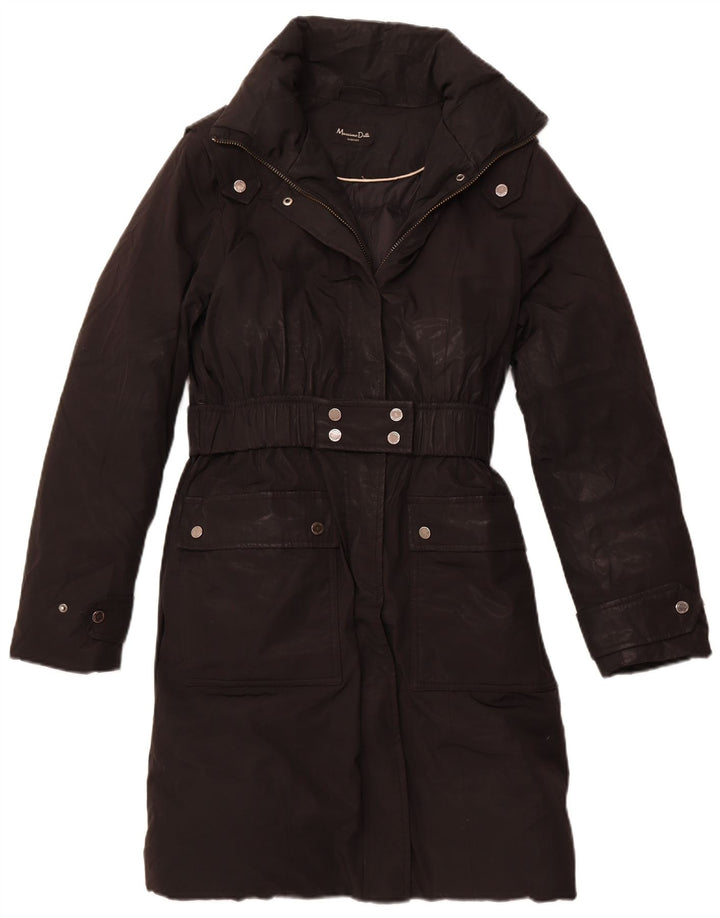 MASSIMO DUTTI Женское стеганое пальто UK 18 XL, черное, полиэстер, зимнее