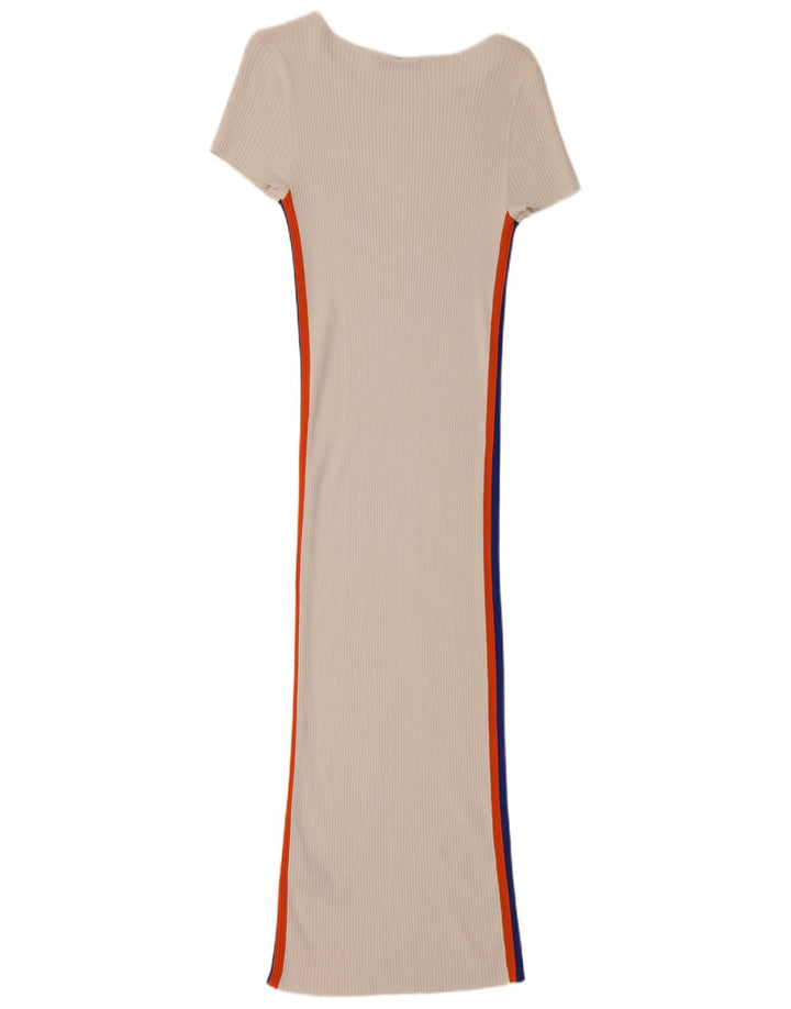 ZARA Womens Maxi Dress UK 12 Medium White Colourblock Viscose