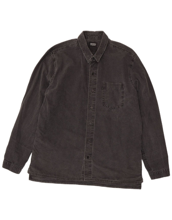 Мужская джинсовая рубашка Levi's XL, серая, хлопок