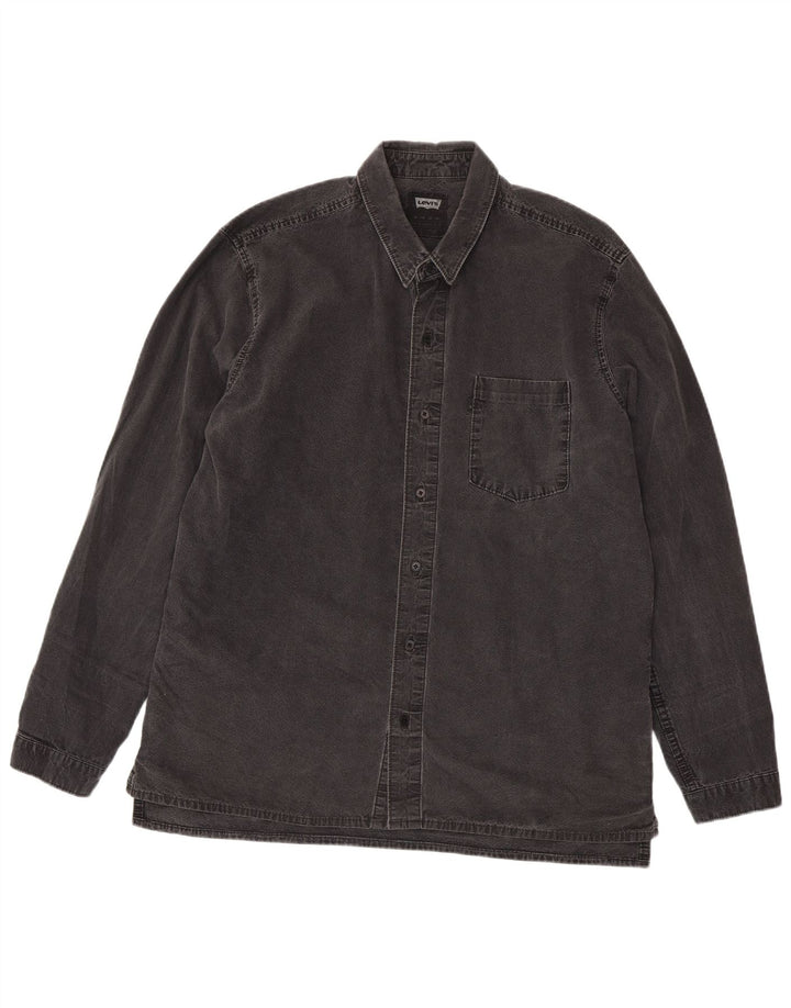 Мужская джинсовая рубашка Levi's XL, серая, хлопок