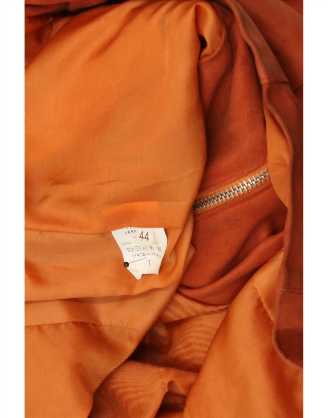 Винтажная женская укороченная кожаная куртка IT 44 Medium Orange Leather