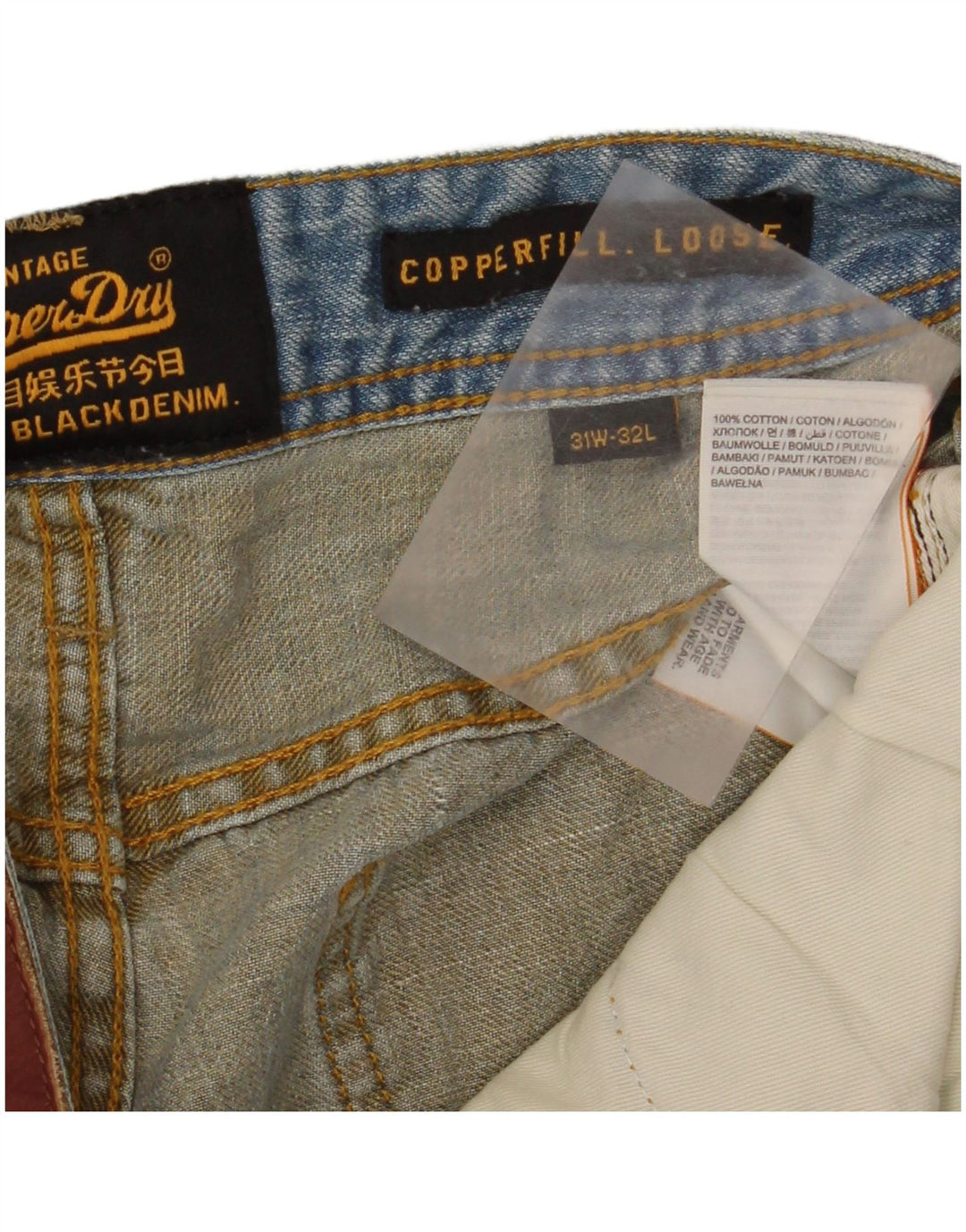 Мужские свободные джинсы Superdry Copperfill W31 L32, синий хлопок