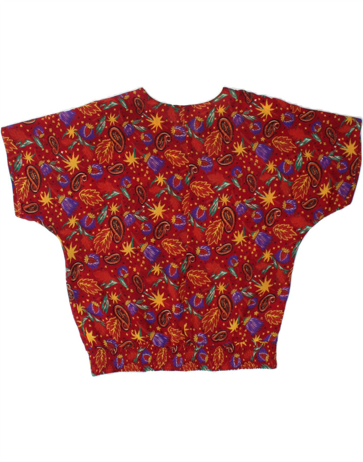 VINTAGE Womens Oversized Blouse Top US 12 Large Red Paisley Polyester Vintage Vintage and Second-Hand Vintage from Messina Hembry 