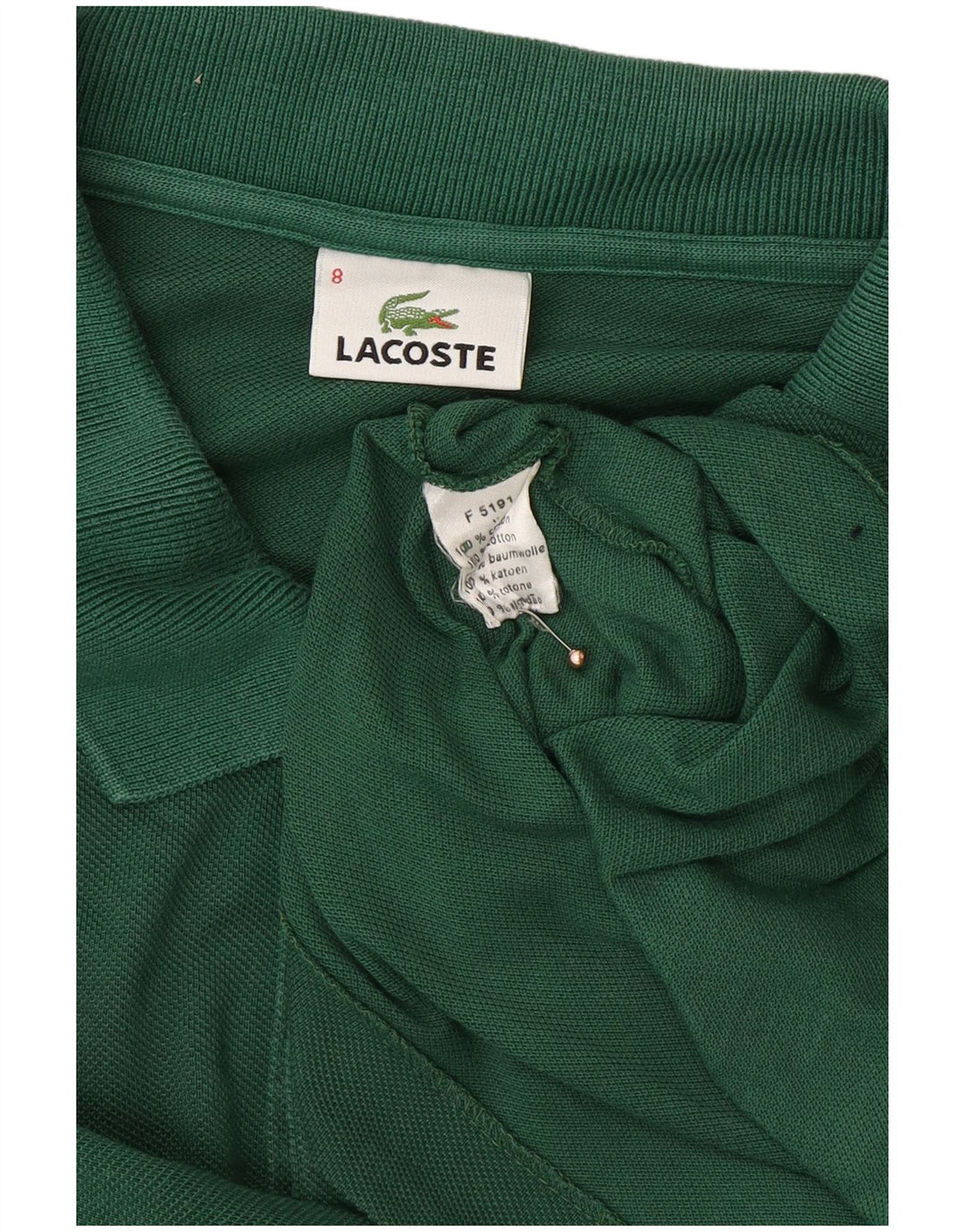 Мужская рубашка-поло LACOSTE, размер 8, 3XL, зеленый хлопок