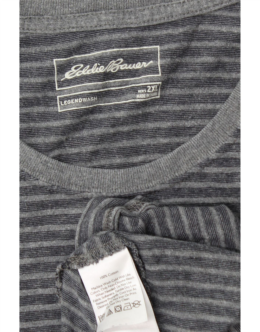 Мужская футболка EDDIE BAUER 2XL, хлопок в серую полоску