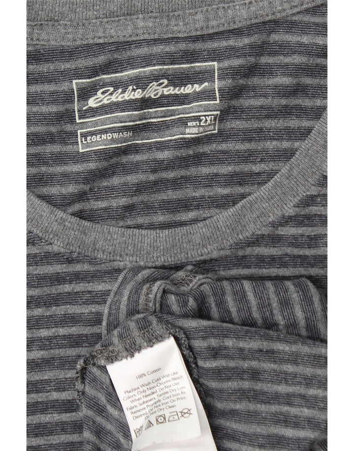 Мужская футболка EDDIE BAUER 2XL, хлопок в серую полоску