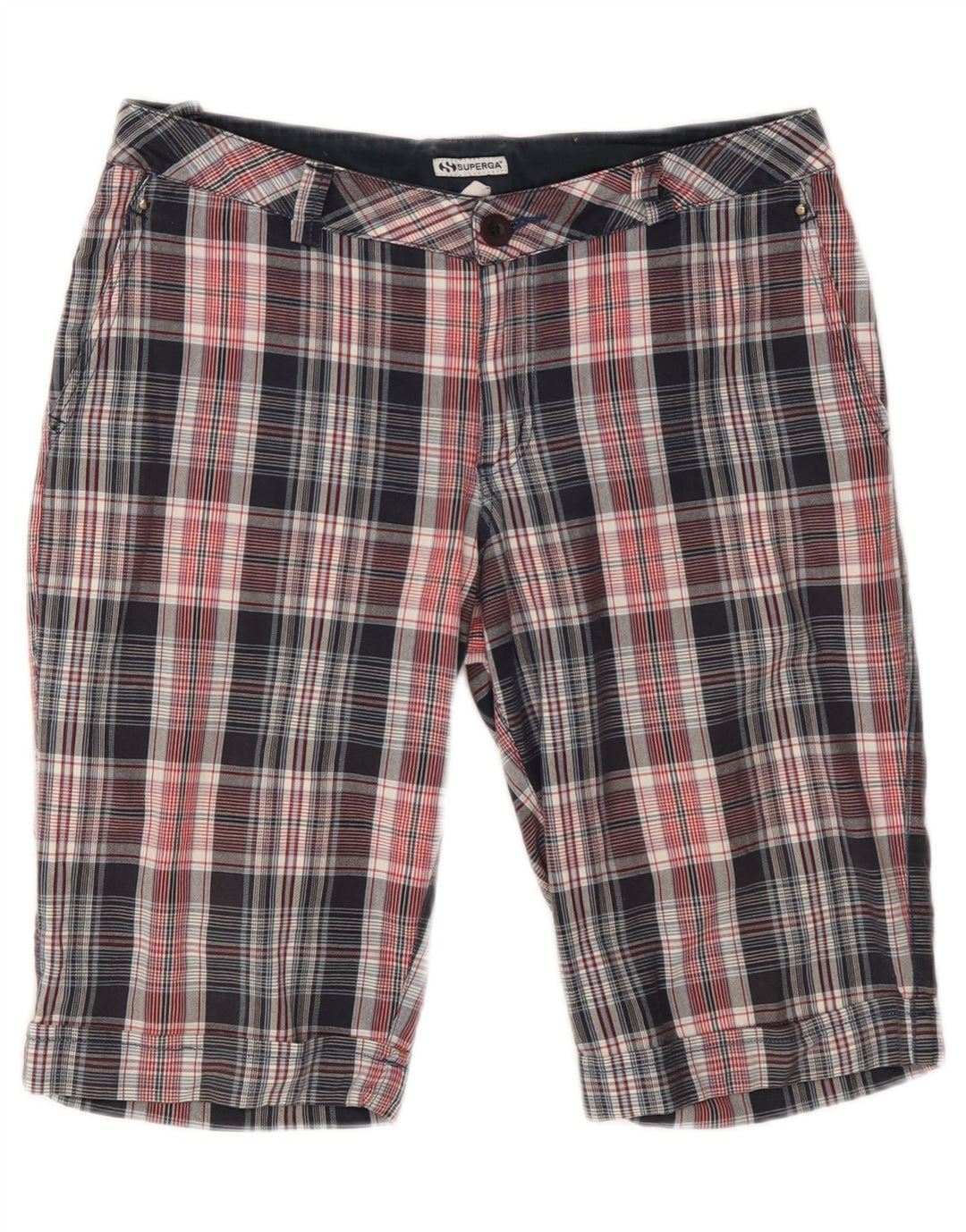 SUPERGA Womens Chino Shorts IT 44 Medium W30  Multicoloured Check Cotton Vintage Superga and Second-Hand Superga from Messina Hembry 