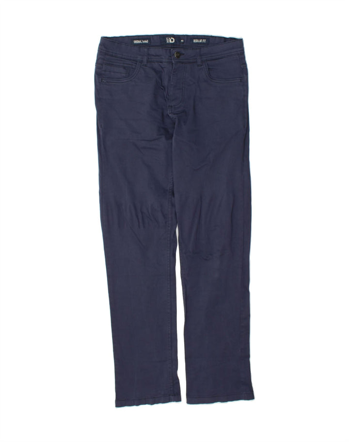 DACK'S Mens Regular Casual Trousers IT 46 Small W34 L32 Navy Blue Cotton Vintage Dack's and Second-Hand Dack's from Messina Hembry 