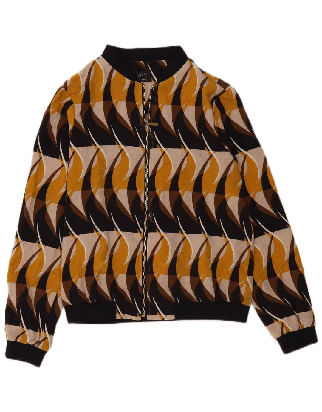 Женский бомбер MARKS & SPENCER UK 14, средний, разноцветный, с геометрическим узором