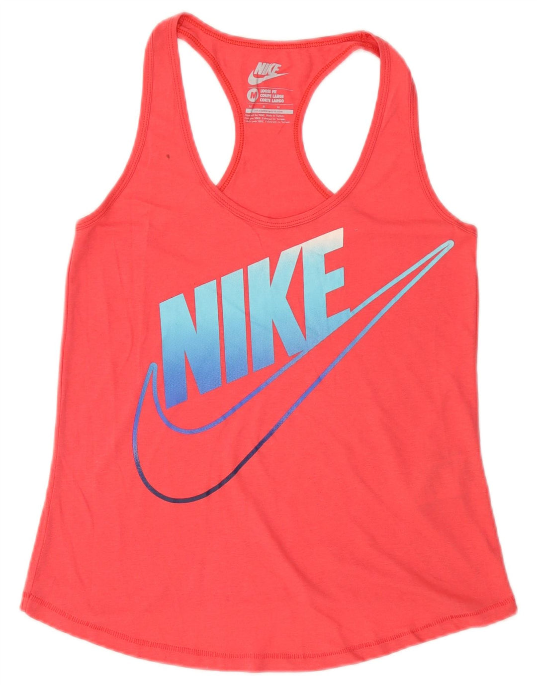 Женский топ свободного покроя с графическим рисунком Nike UK 12, полиэстер среднего розового цвета