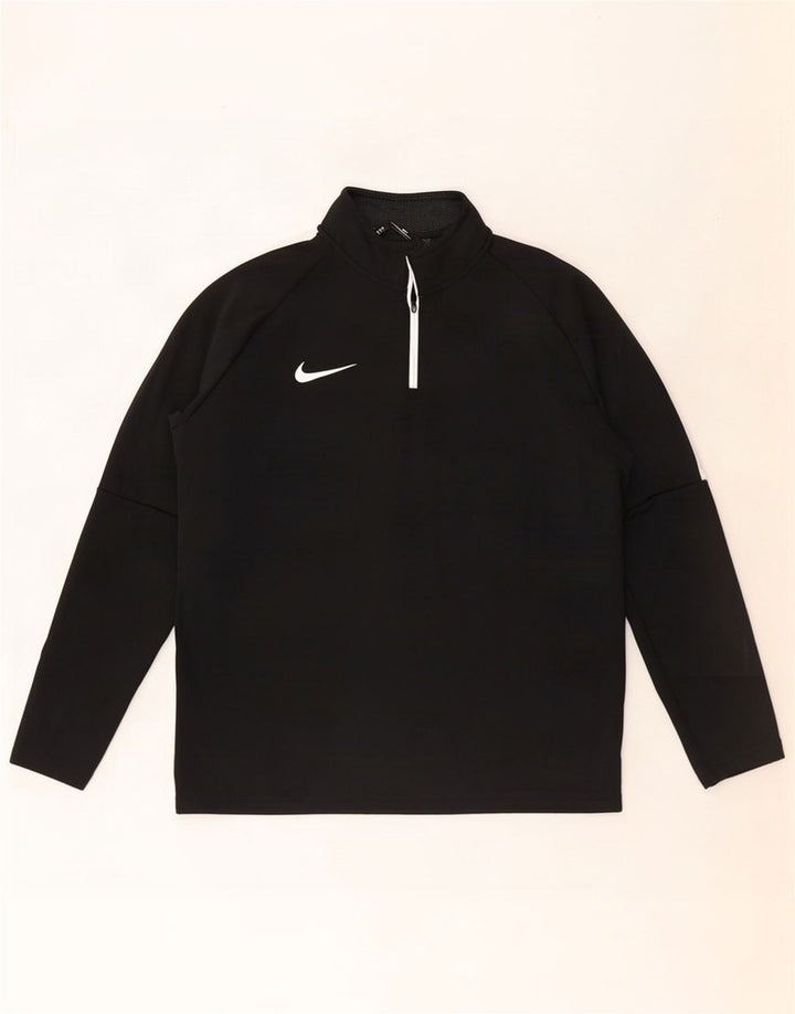 Мужской пуловер с воротником на молнии Nike Dri Fit, большой черный цветной блок