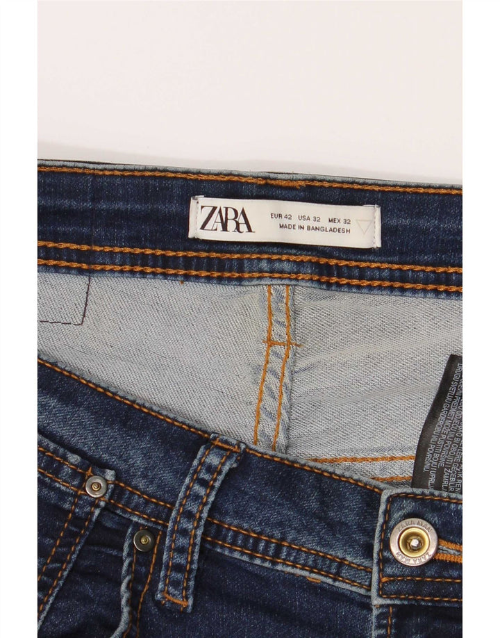 Мужские узкие джинсы Zara EU 42, большие W32 L29, синие, хлопок