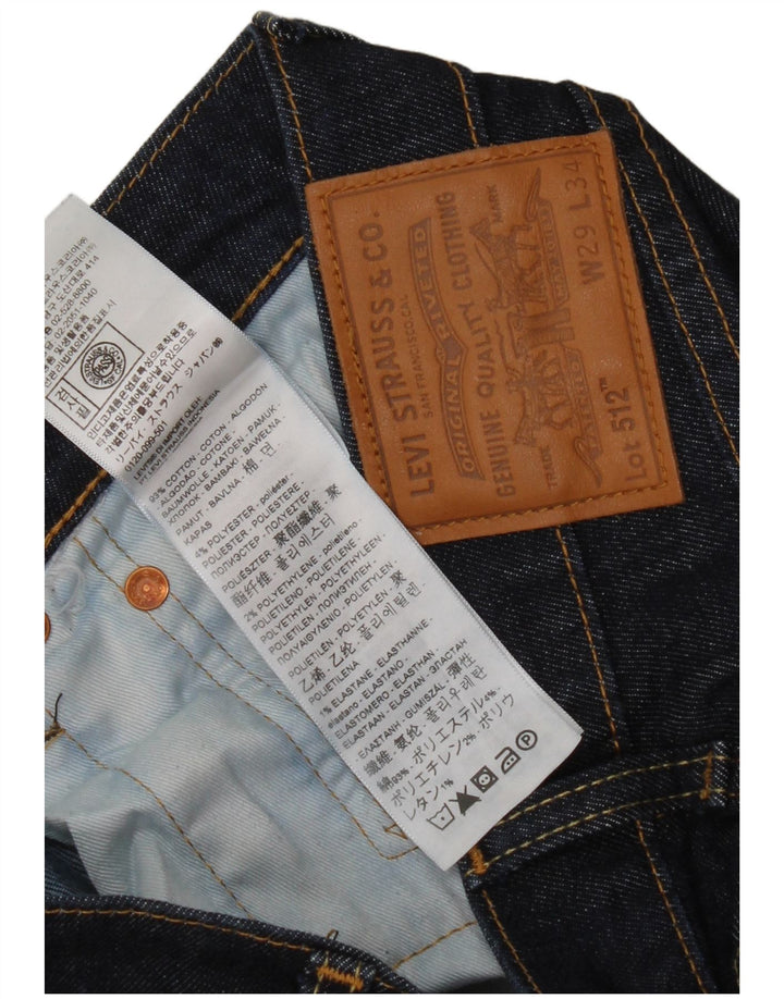 Мужские зауженные джинсы Levi's 512 W29 L34 Темно-синие, хлопок