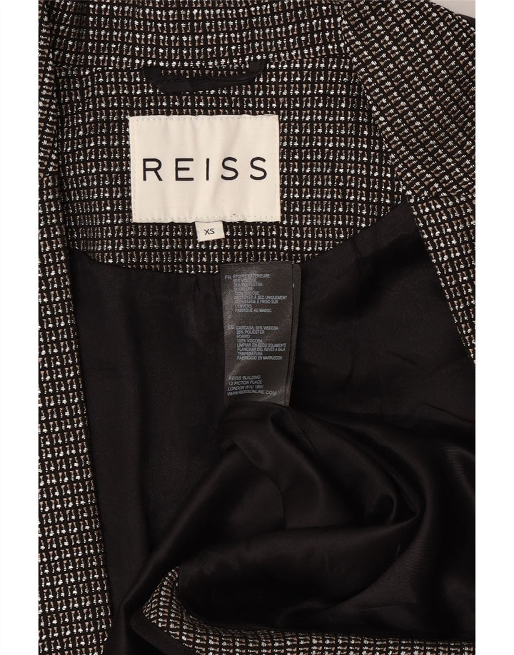 Женский открытый пиджак Reiss UK 6 XS, черный вискоза в клетку