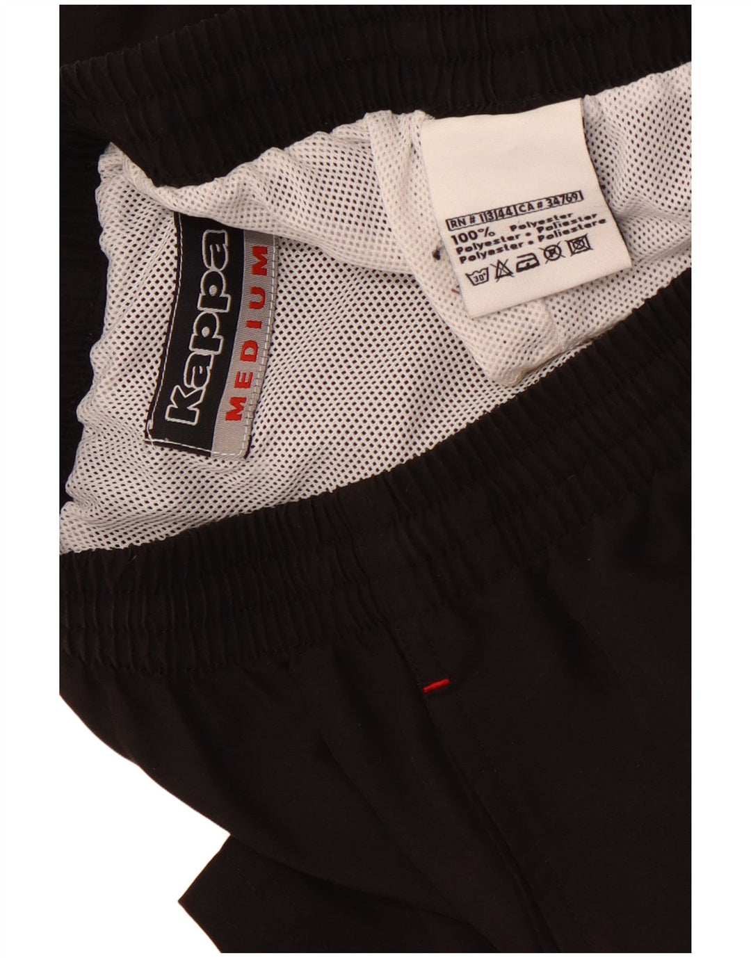 KAPPA Мужские спортивные шорты среднего размера из полиэстера, черные