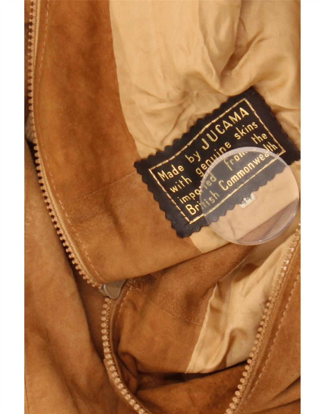 ВИНТАЖНЫЙ Женский Замшевый Бомбер IT 44 Средне-Коричневый Кожаный