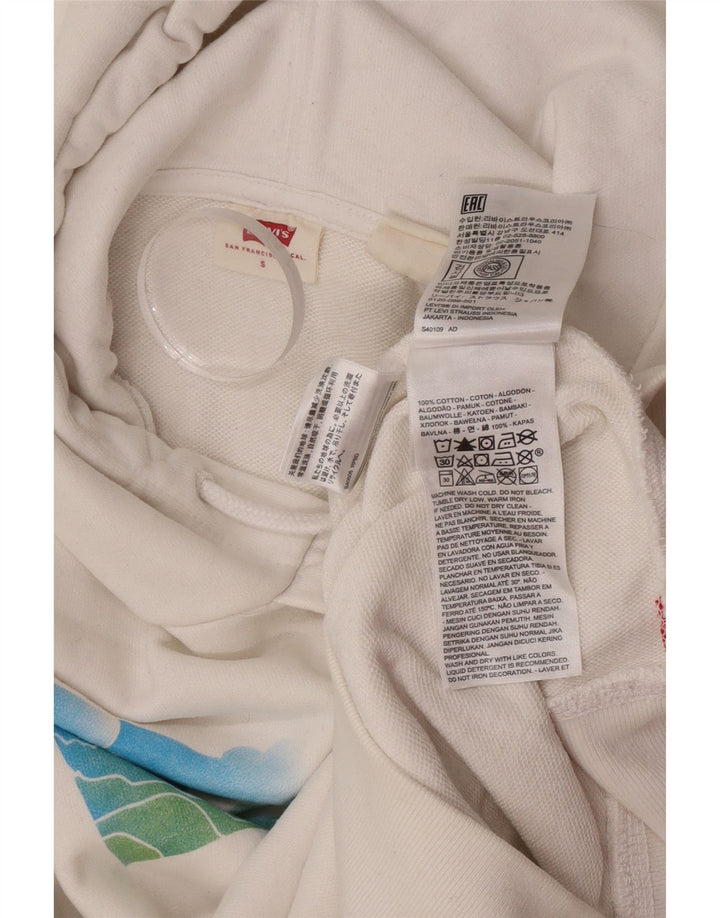 Мужской джемпер с капюшоном Levi's, маленький белый, хлопковый