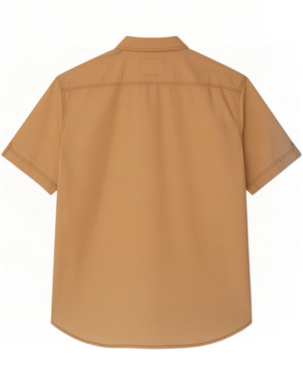 Timberland Mens Short Sleeve Shirt 2XL Beige Cotton