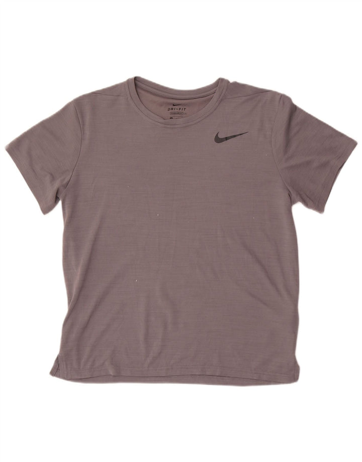 Мужская футболка Nike Dri Fit Standard Fit, верх из полиэстера среднего серого цвета