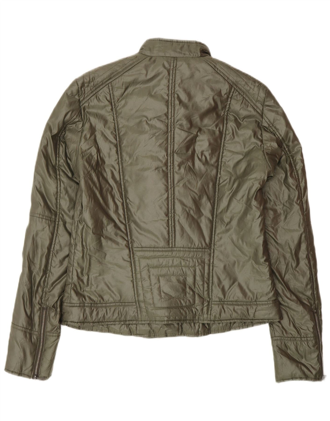 Женская байкерская куртка Trussardi IT 42, средний зеленый полиэстер